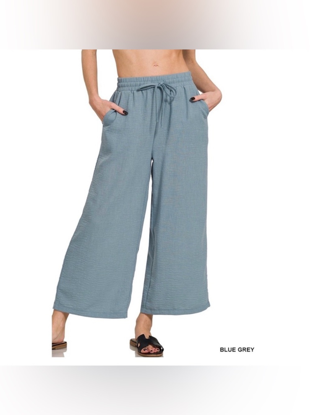 Zenana Outfitters Light Blue Drawstring Pants